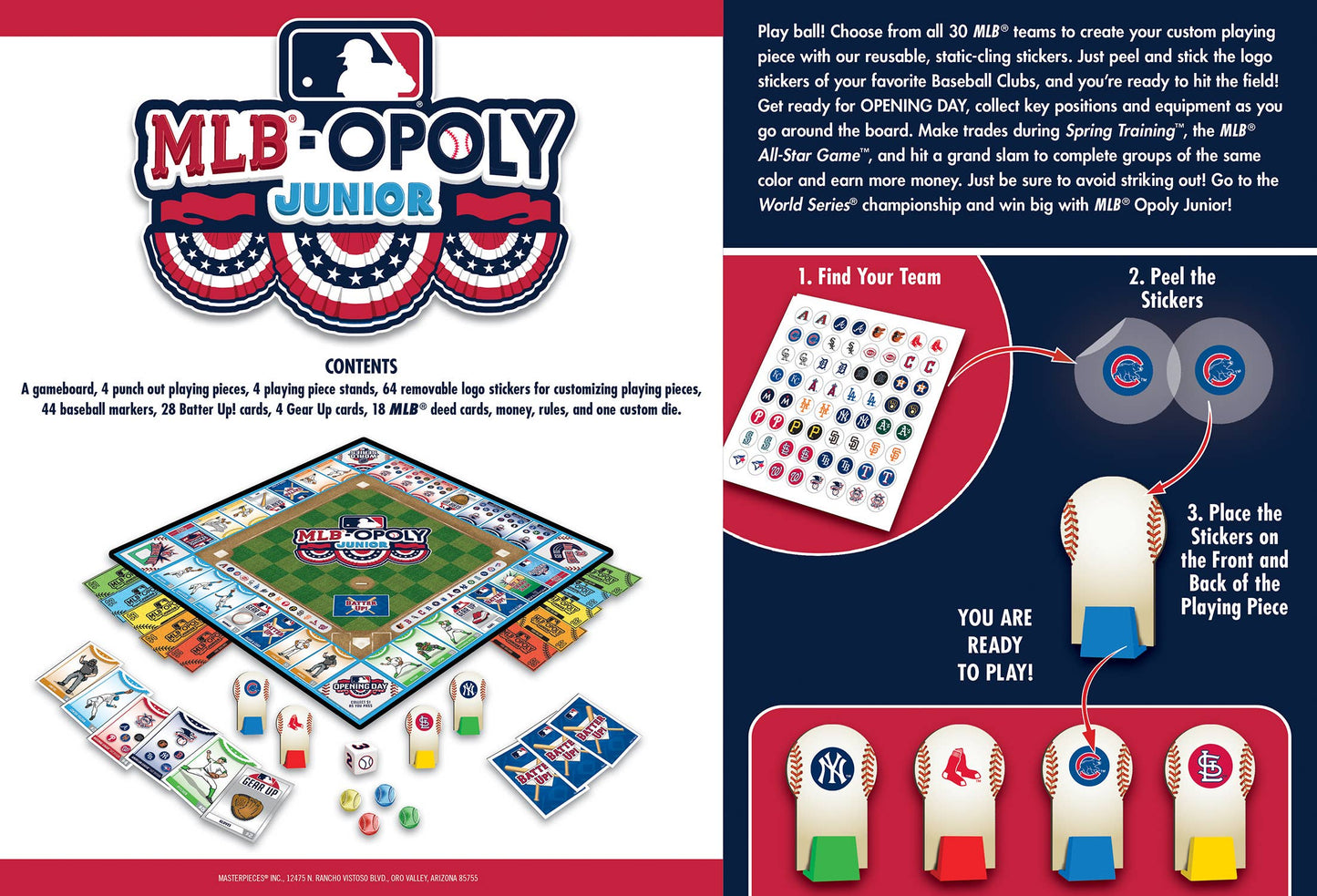 MLB Opoly Junior Board Game