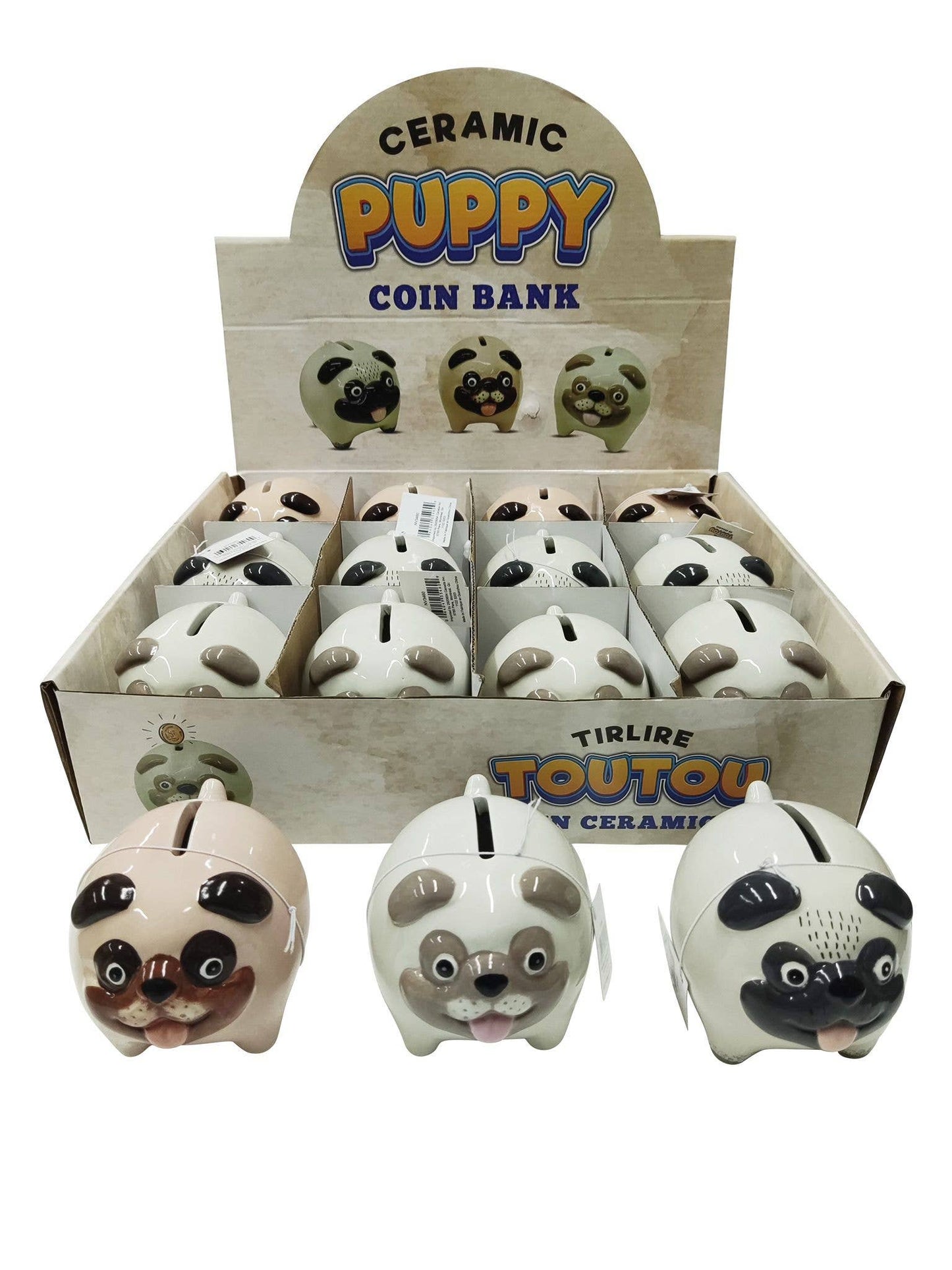 Ceramic Puppy Coin Bank