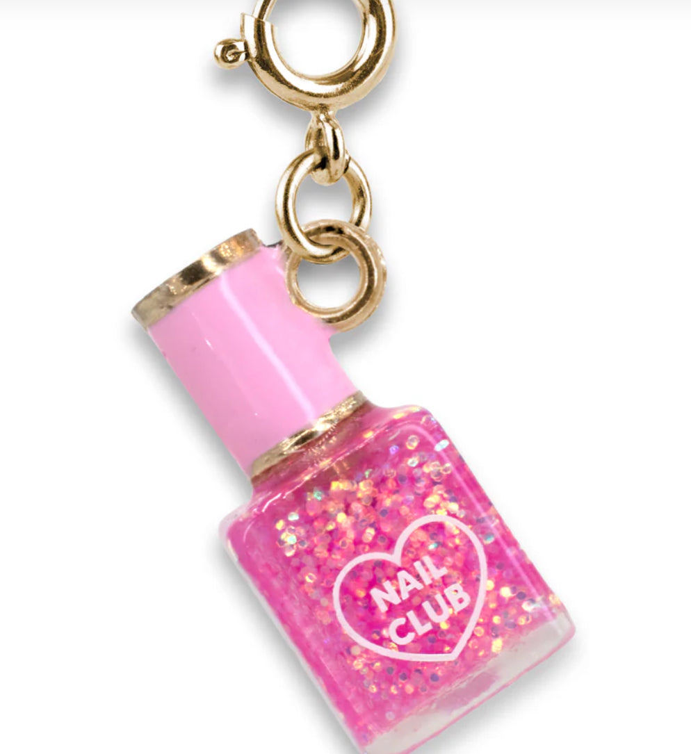 Gold Glitter Nail Polish Charm