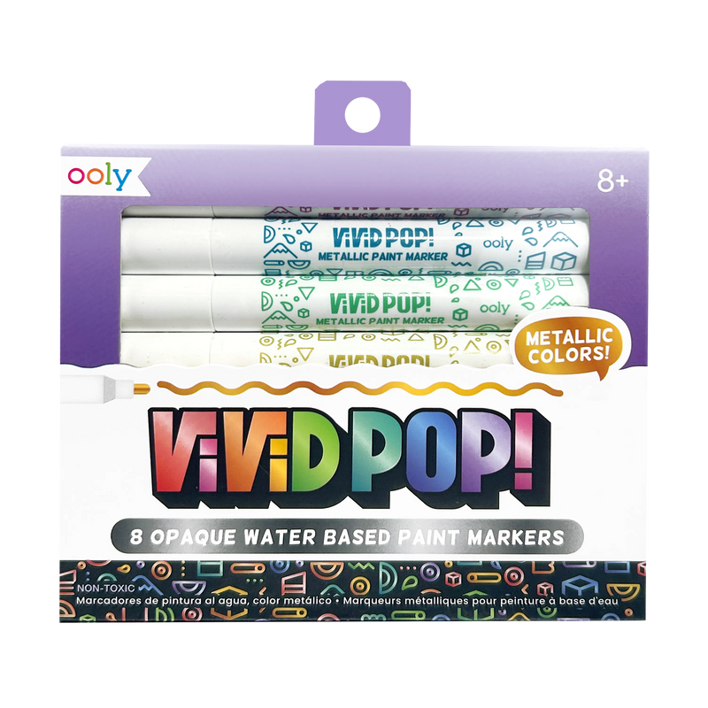 Vivid Pop Opaque Water-Based Paint Markers Mettallic