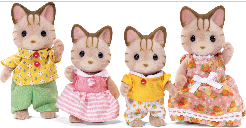 Calico Critters Sandy/Striped Cat Family