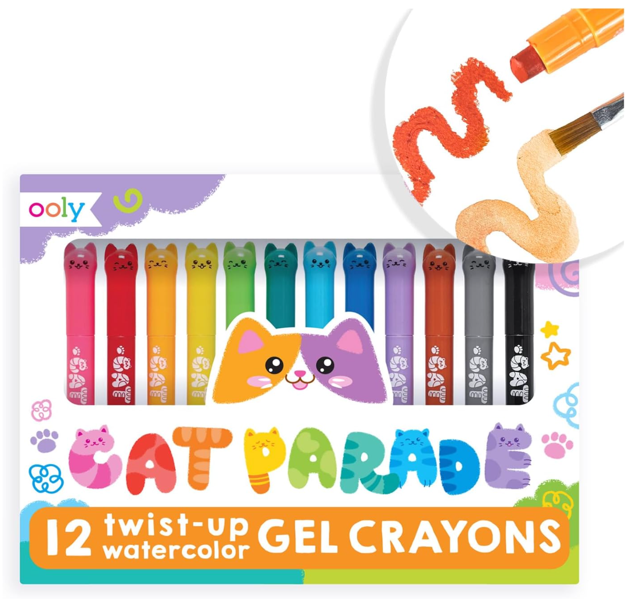 Cat Parade Twist-Up Watercolor Gel Crayons