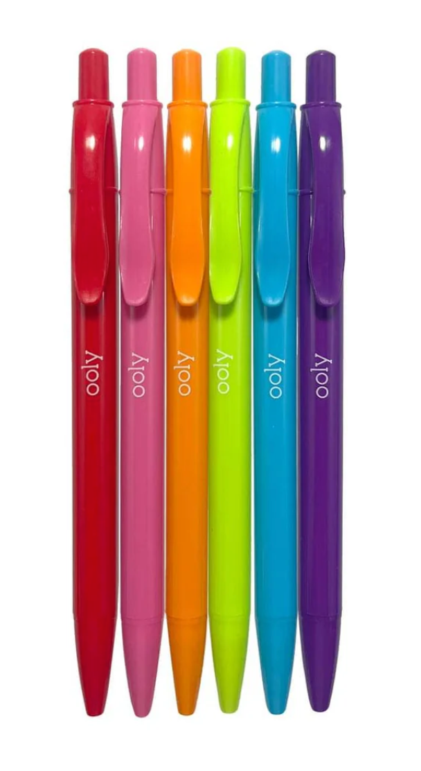 Bright Writers Colored Ink Rectractable Ballpoint Pens