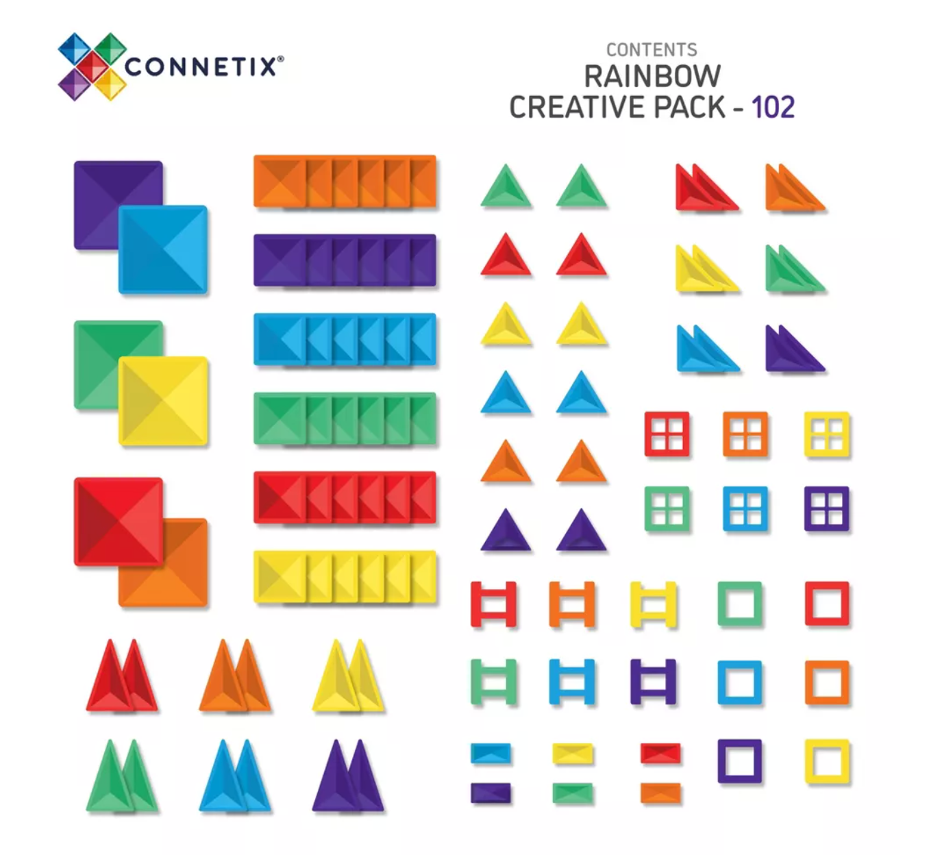 CONNETIX Rainbow Creative Pack 102 Pieces