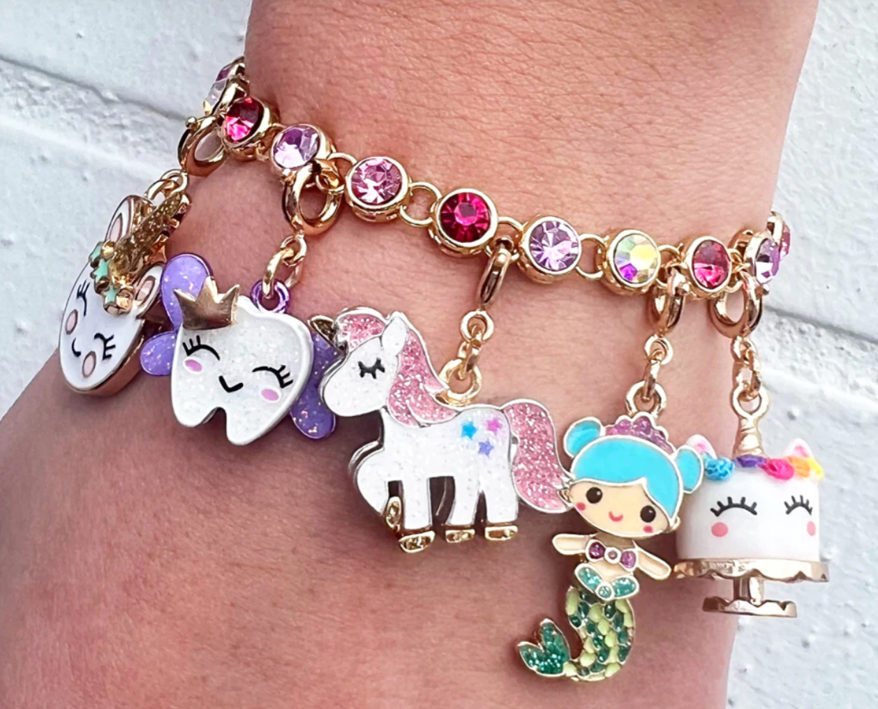 Gold Glitter Unicorn Charm
