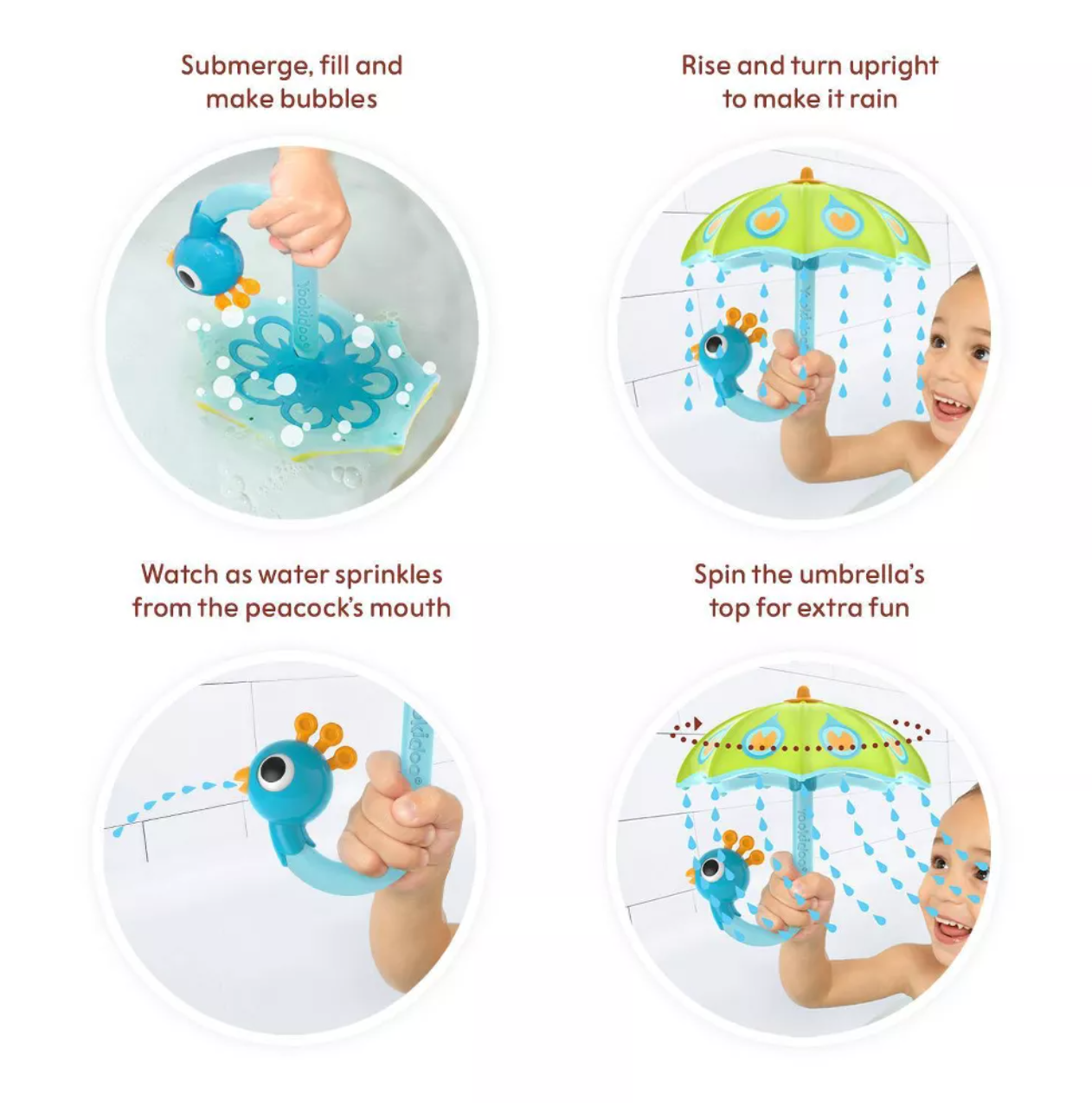 Fill N Rain Peacock Umbrella Green