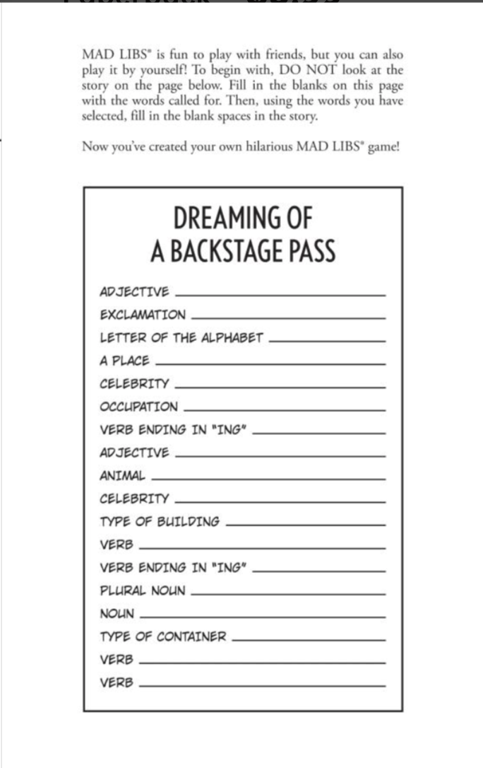 For the Fans: Taylor Swift Mad Libs