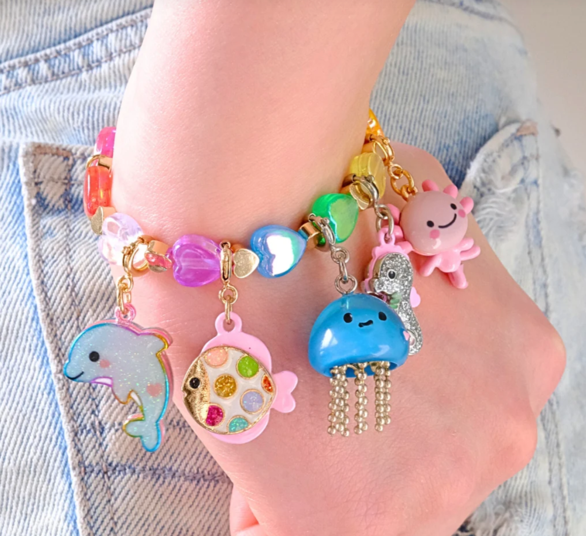 Gold Glitter Dolphin Charm