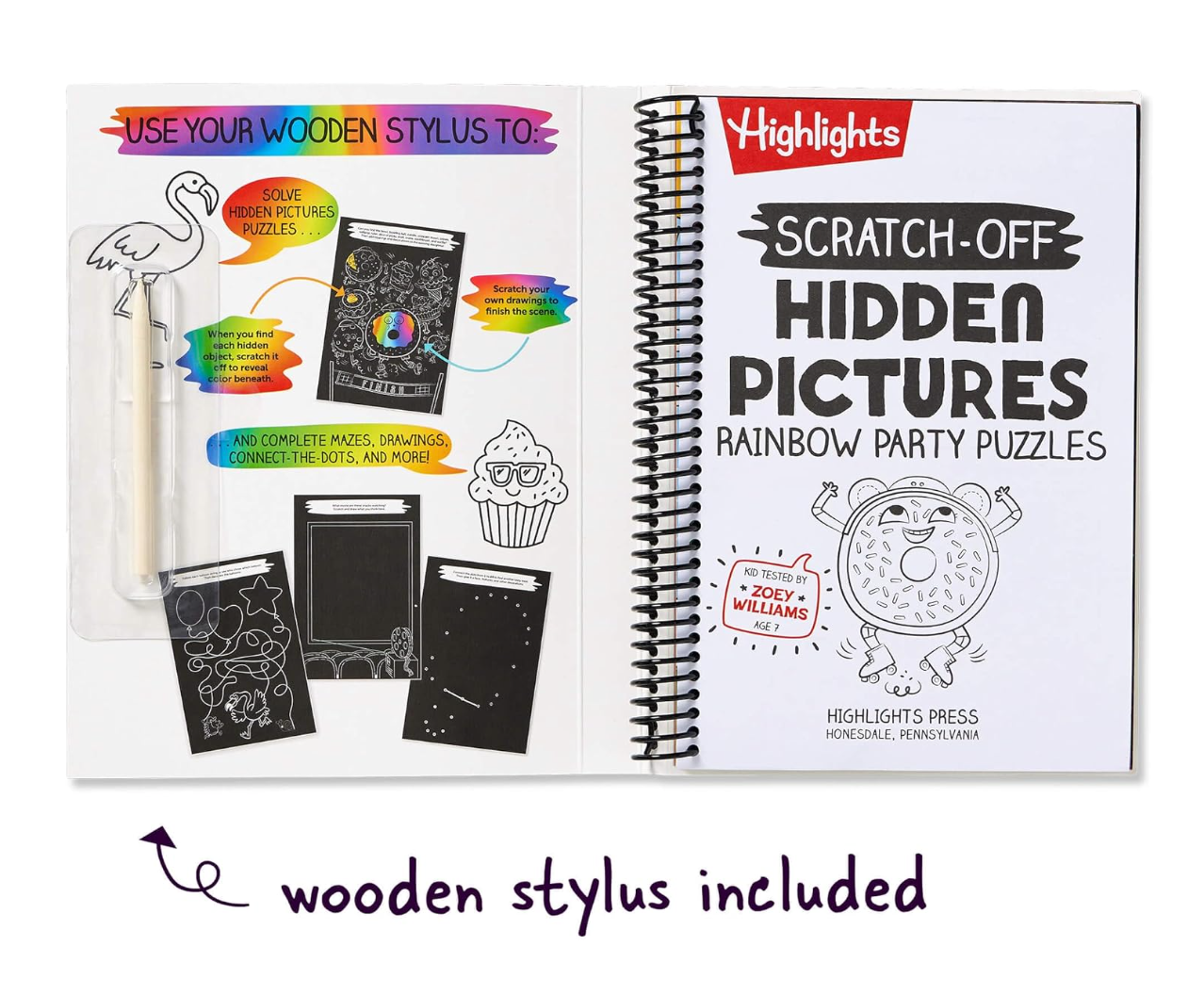 Scratch-Off Hidden Pictures Rainbow Party Puzzles