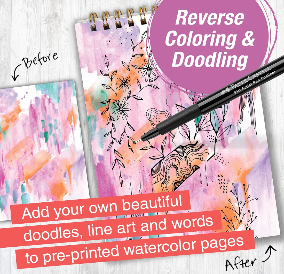 Reverse Coloring and Doodling Book - Brights Edition