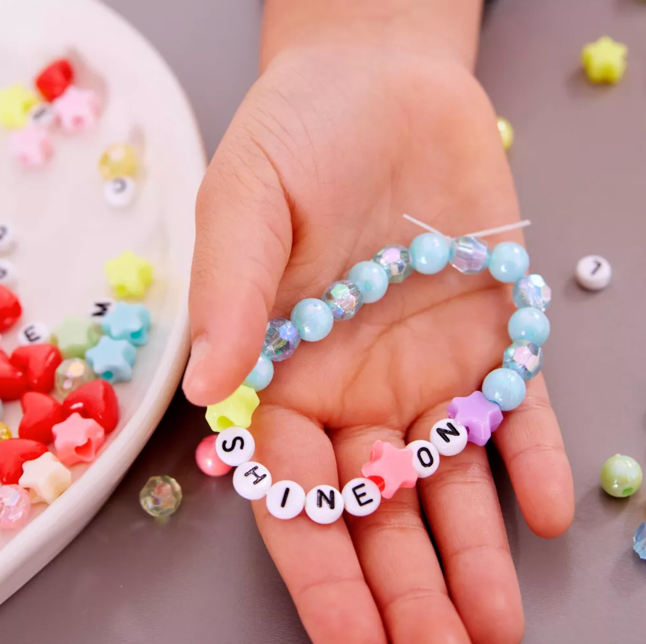 Bead Jewelry Jar - Rainbow