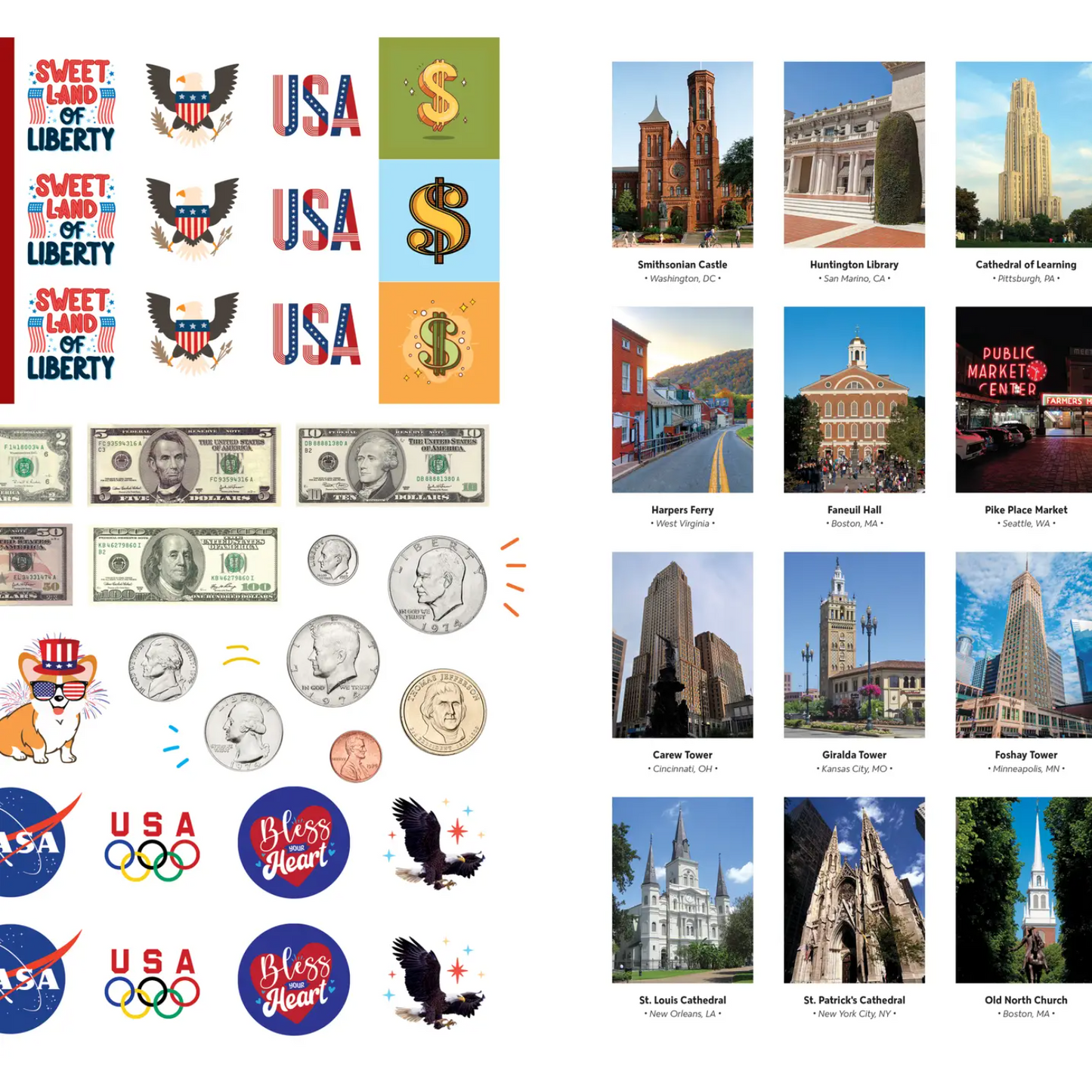 1,000 Stickers: USA