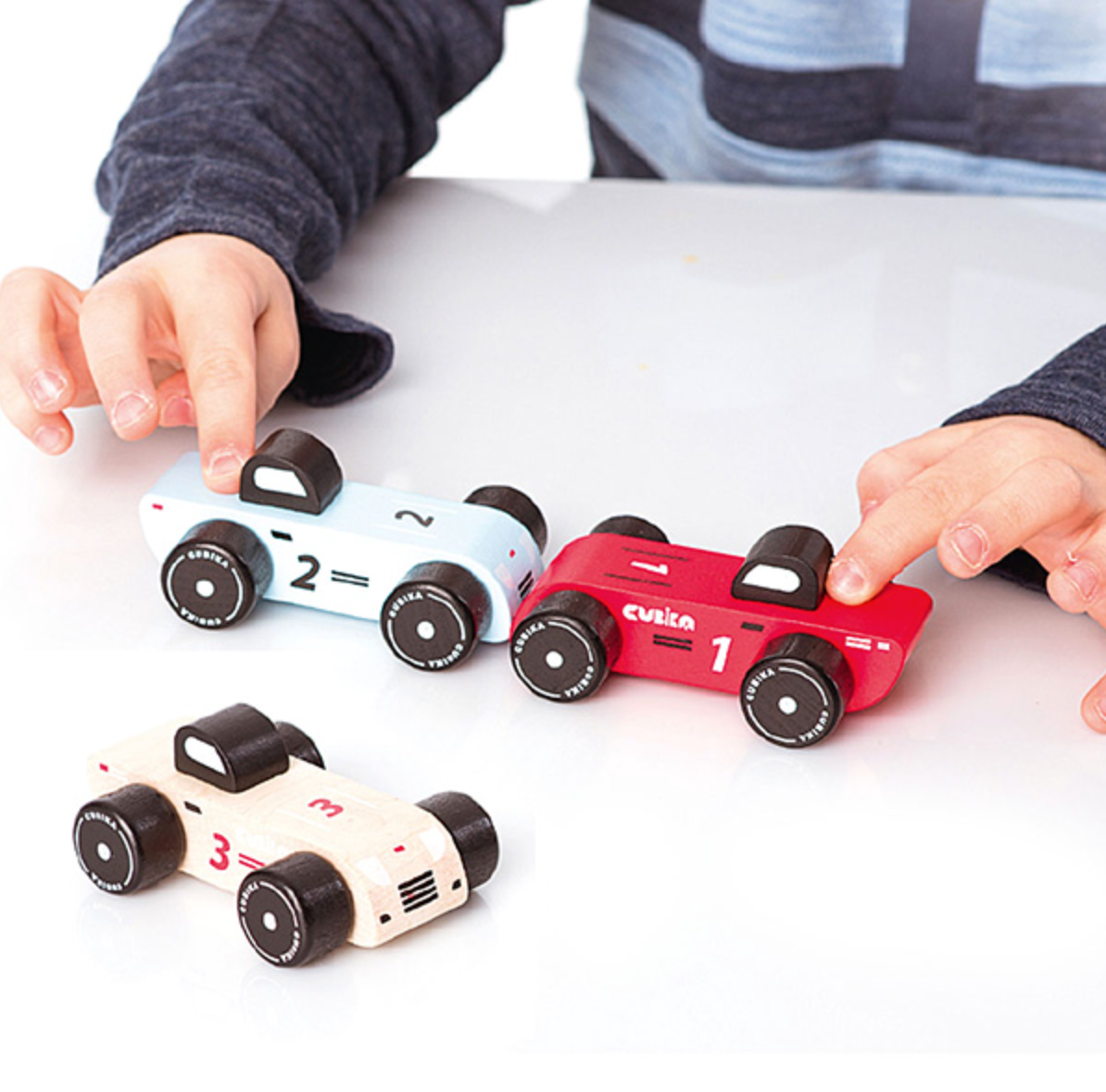 Cubika Wooden Vehicle Set - Racing Cars