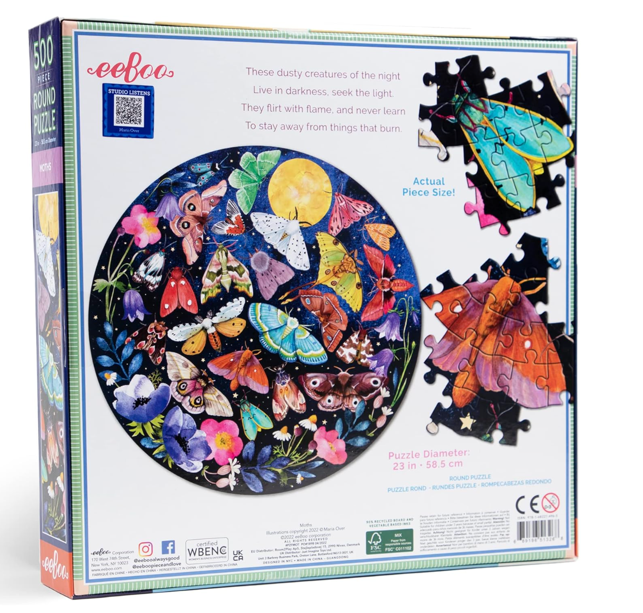 Moths 500 pc. Round Puzzle