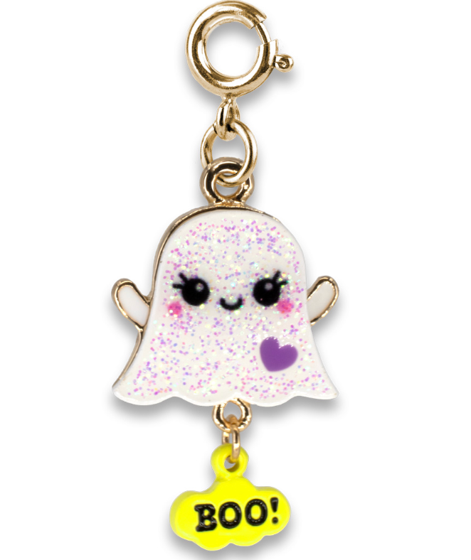 Gold Glitter Ghost Charm