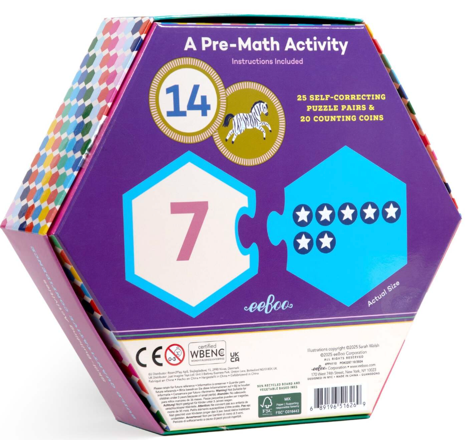 Numbers Hexagon Puzzle Pairs