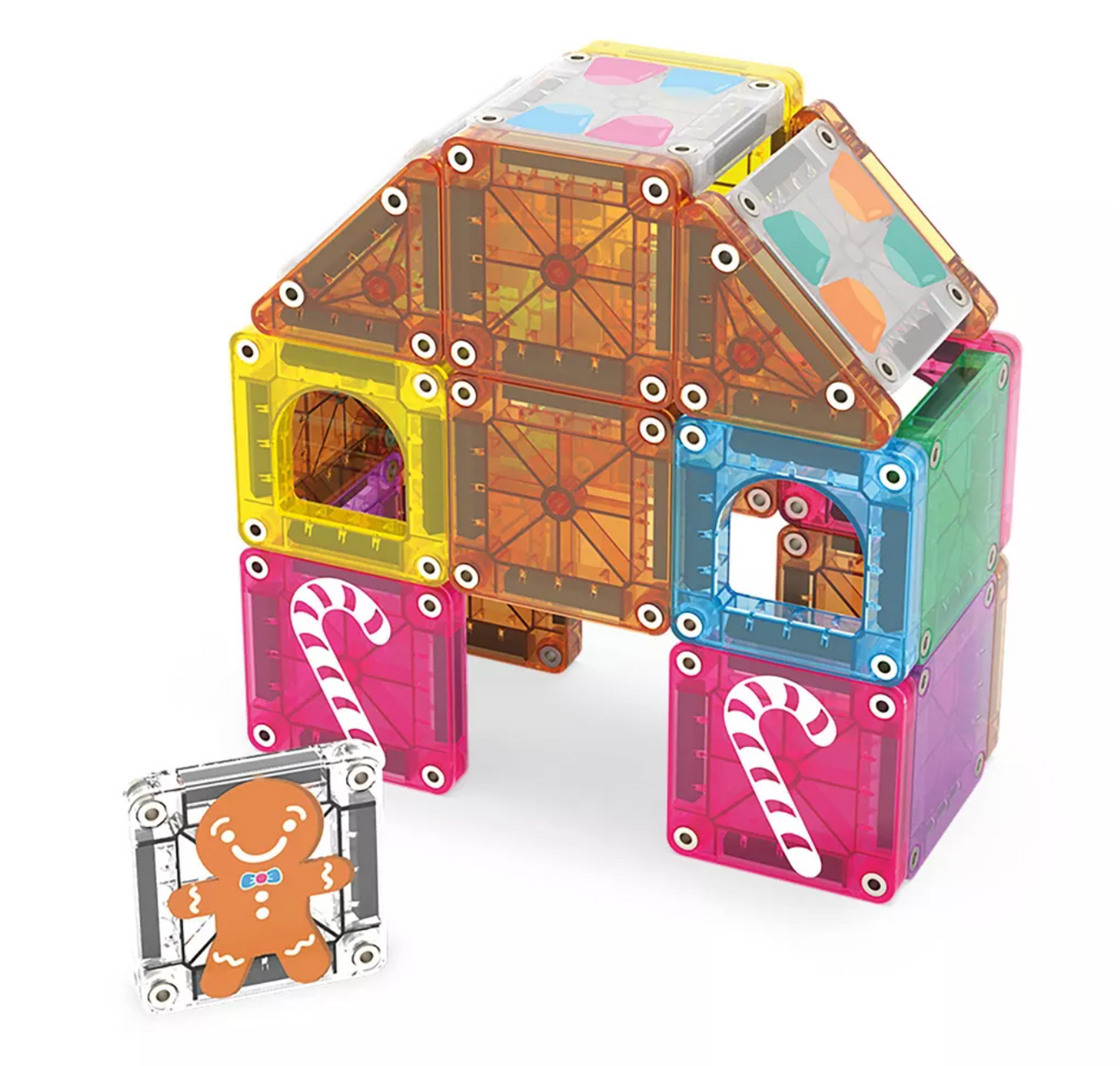 Magna-Tiles MicroMAGS Gingerbread House 24-Piece Travel Set