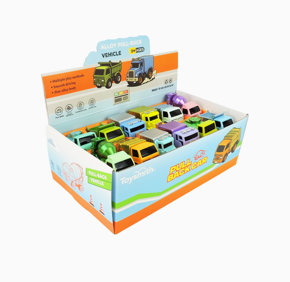 Diecast Pullback Metallic Truck Assortment