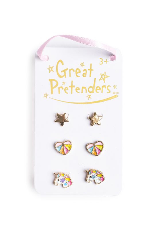 Boutique Cheerful Studded Earrings 3 Pairs