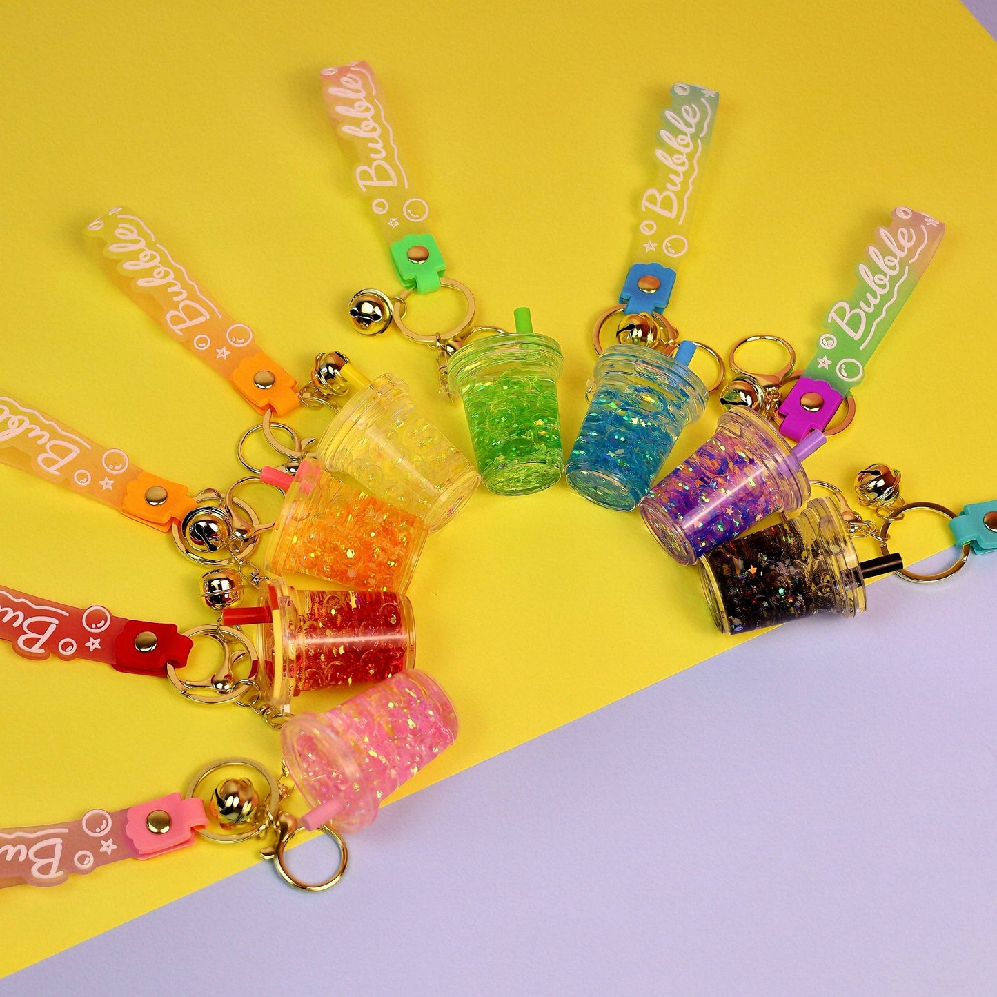 Glow In The Dark Bubble Tea Keychain