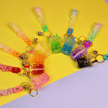 Glow In The Dark Bubble Tea Keychain