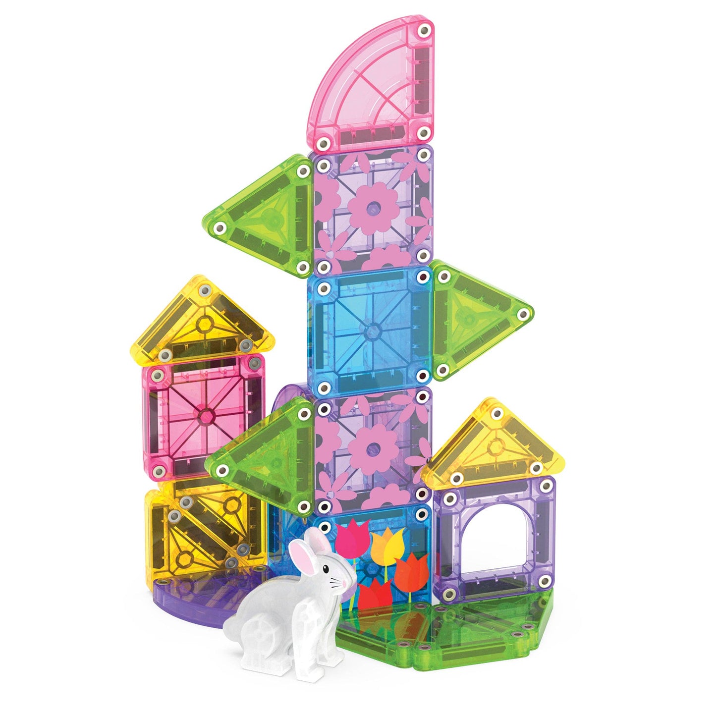Magna-Tiles MicroMAGS Spring Garden 24 Piece Travel Set
