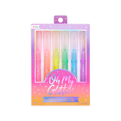 Oh My Glitter Liquid Glitter Ink Neon Highlighters