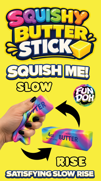 Fun Doh Rainbow Butter Slow Rise Squishy Toy - 12/Display