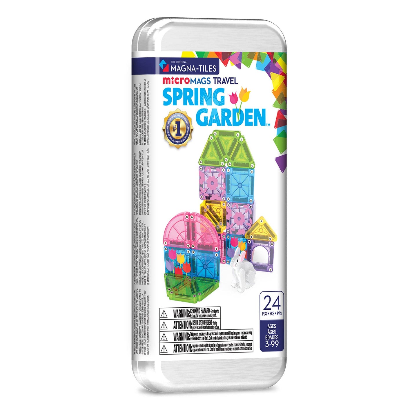 Magna-Tiles MicroMAGS Spring Garden 24 Piece Travel Set