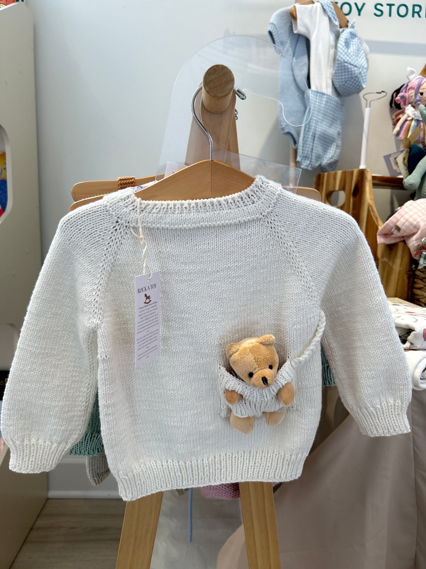 Handmade Knit Bear Sweater for 1-2 Years Old