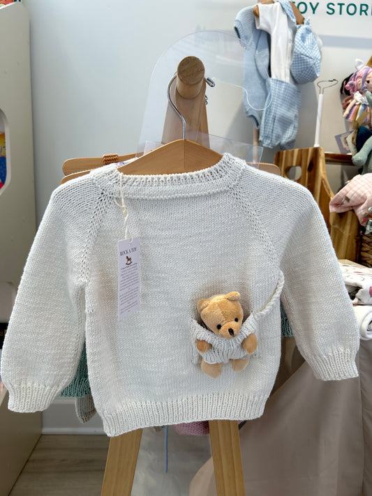 Handmade Knit Bear Sweater for 1-2 Years Old
