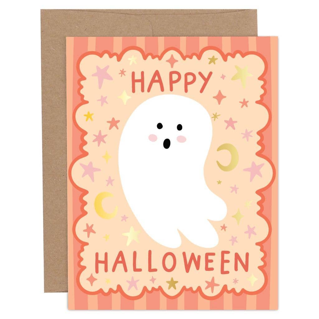 Happy Halloween Ghost Greeting Card