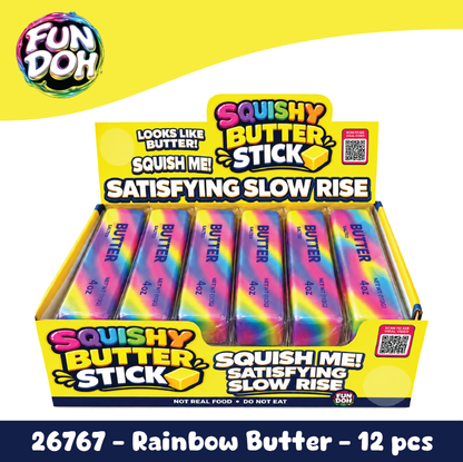 Fun Doh Rainbow Butter Slow Rise Squishy Toy - 12/Display