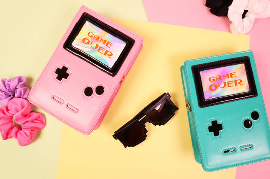 Retro 8-Bit Gamer Handbag - Pink