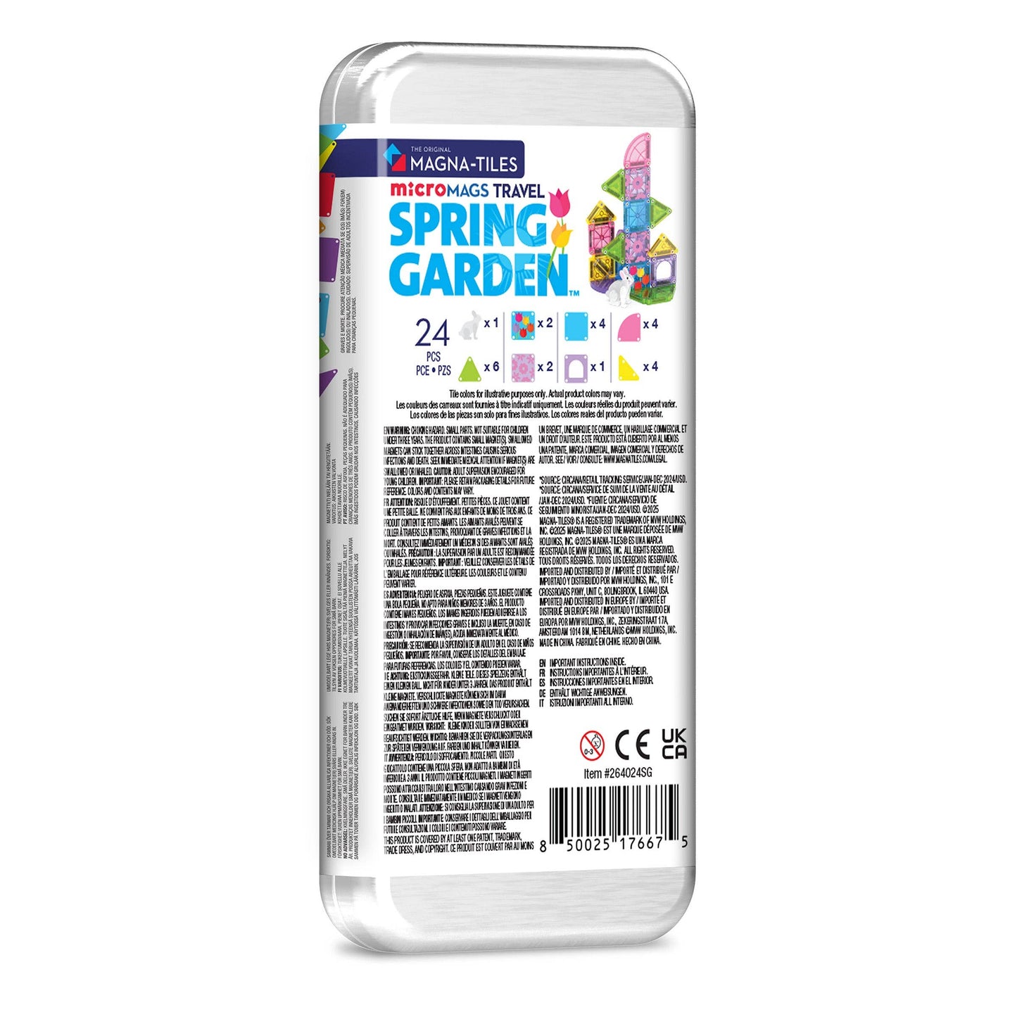 Magna-Tiles MicroMAGS Spring Garden 24 Piece Travel Set