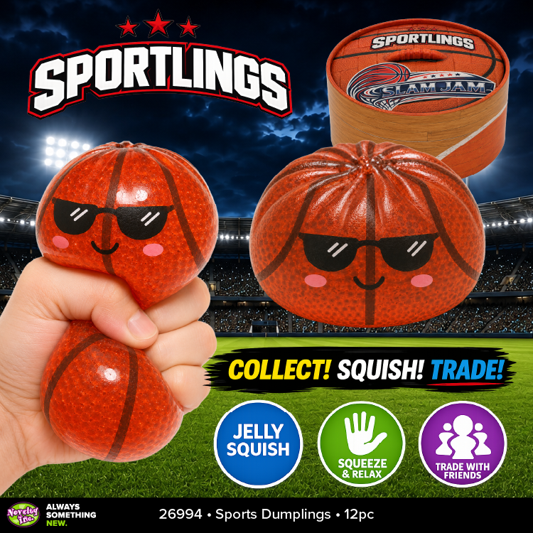 Fun Doh Sports Dumpling Squishy Fidget Toy - 12/Display