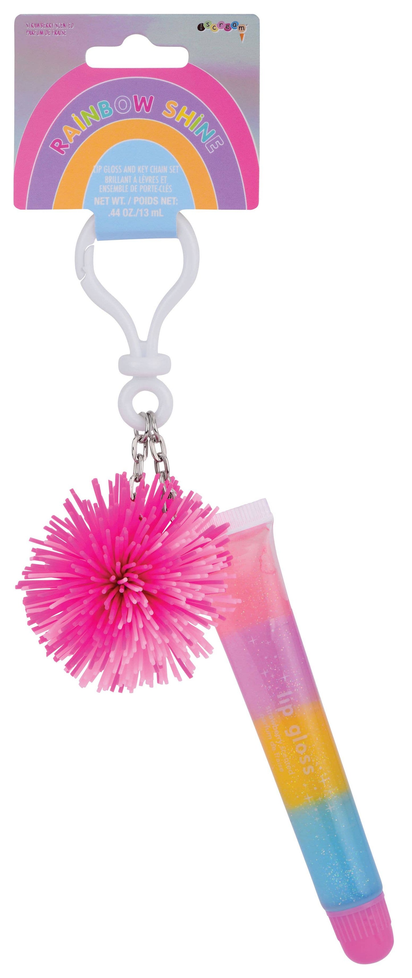 Rainbow Shine Lip Gloss and Keychain Set