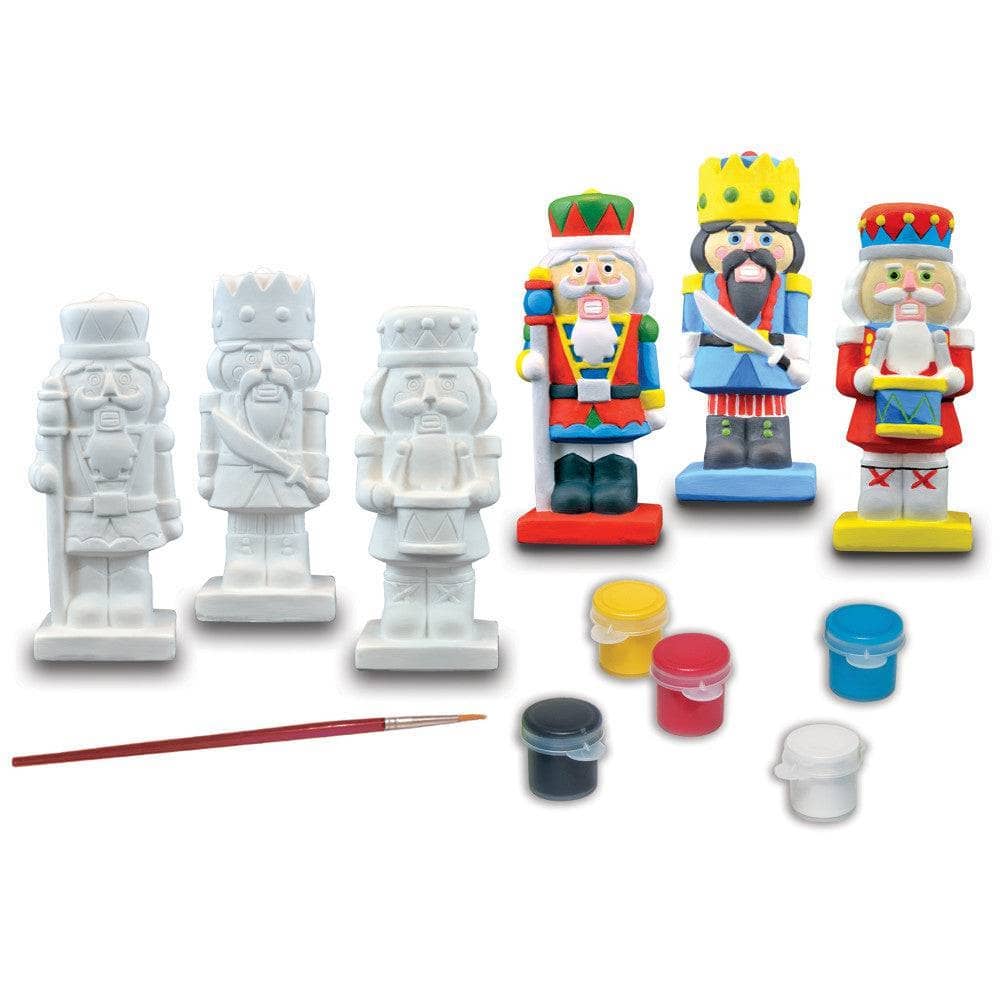 Holiday Nutcrackers - 3-Pack Plaster Paint Kit