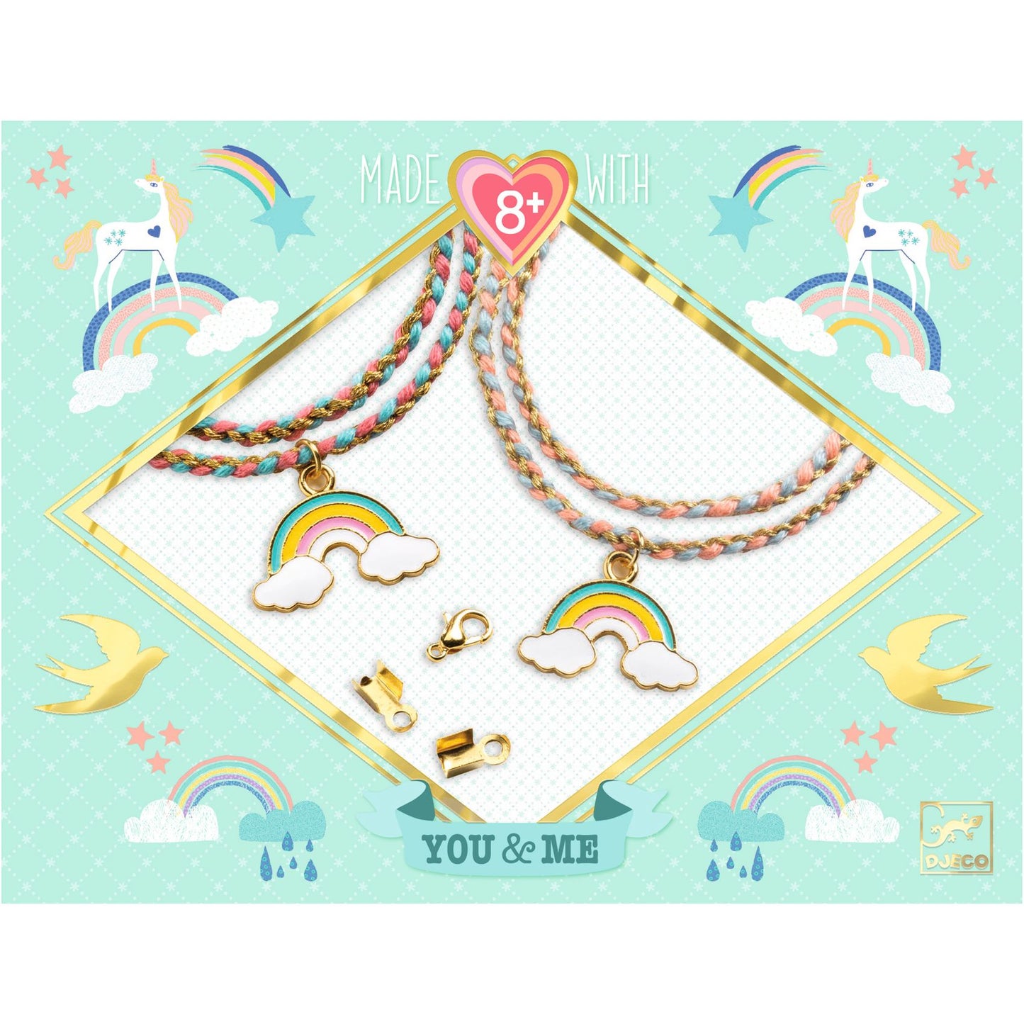 Rainbow Kumihimo Beads and Jewelry