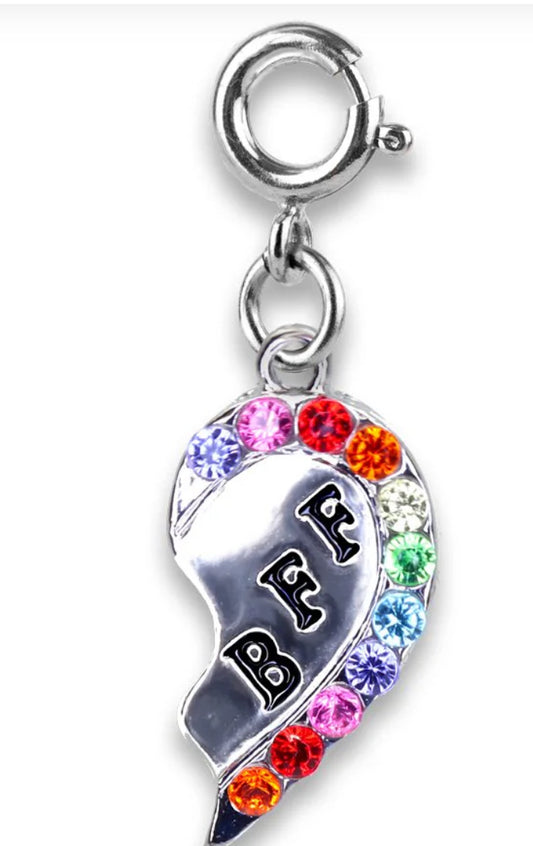 Silver BFF Broken Heart Charm