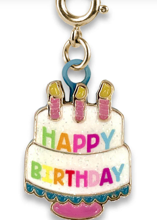 Gold Birthday Cake Charm