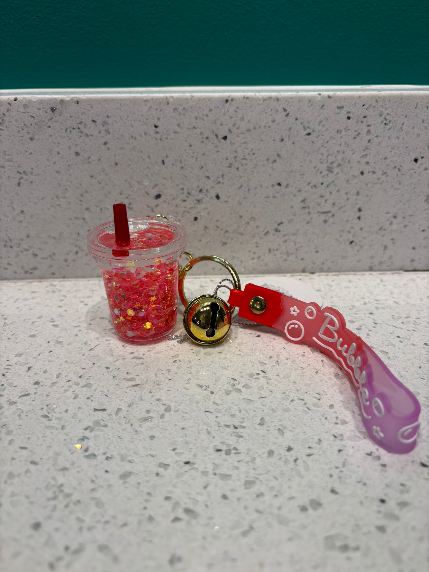 Glow In The Dark Bubble Tea Keychain