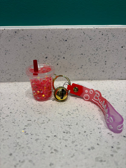 Glow In The Dark Bubble Tea Keychain