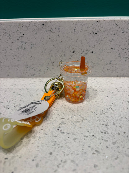 Glow In The Dark Bubble Tea Keychain