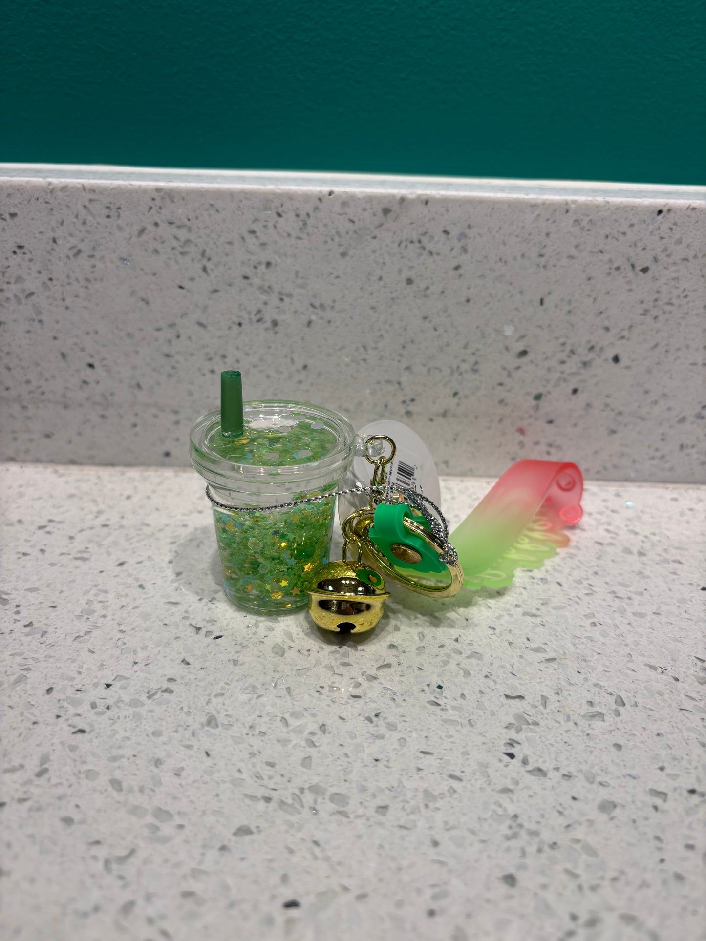 Glow In The Dark Bubble Tea Keychain