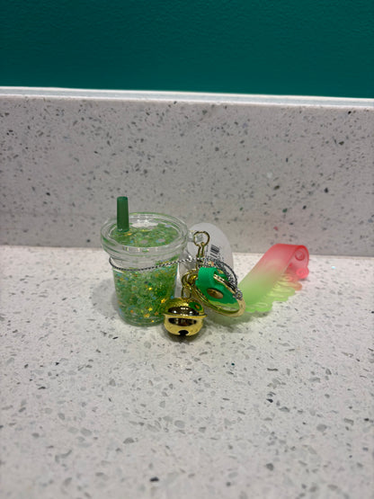 Glow In The Dark Bubble Tea Keychain