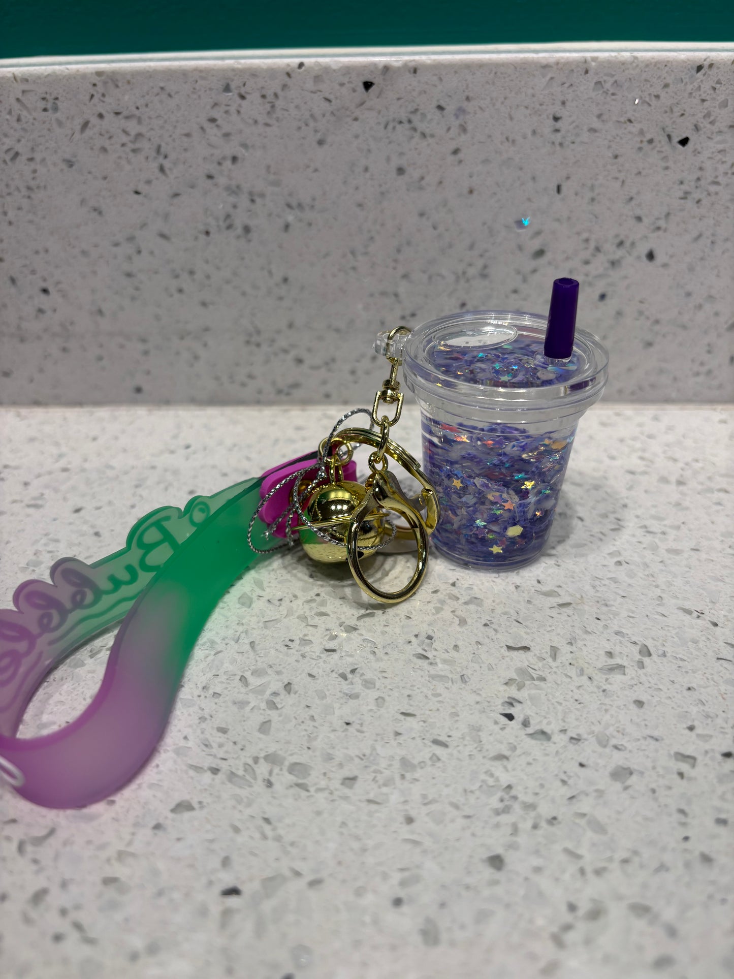 Glow In The Dark Bubble Tea Keychain