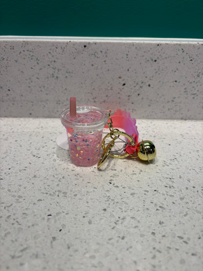 Glow In The Dark Bubble Tea Keychain