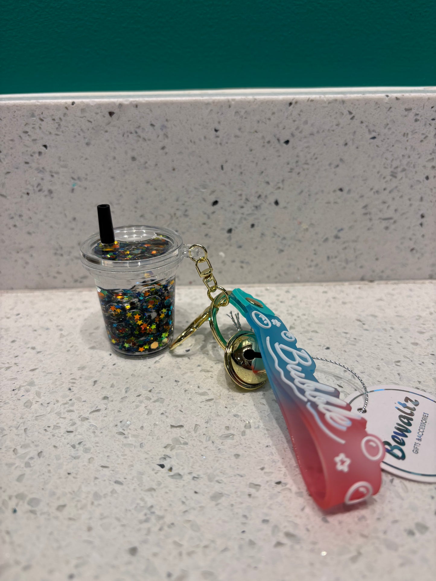 Glow In The Dark Bubble Tea Keychain
