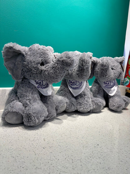 Elephant Plush with Custom Goodies and Giggles Bandana